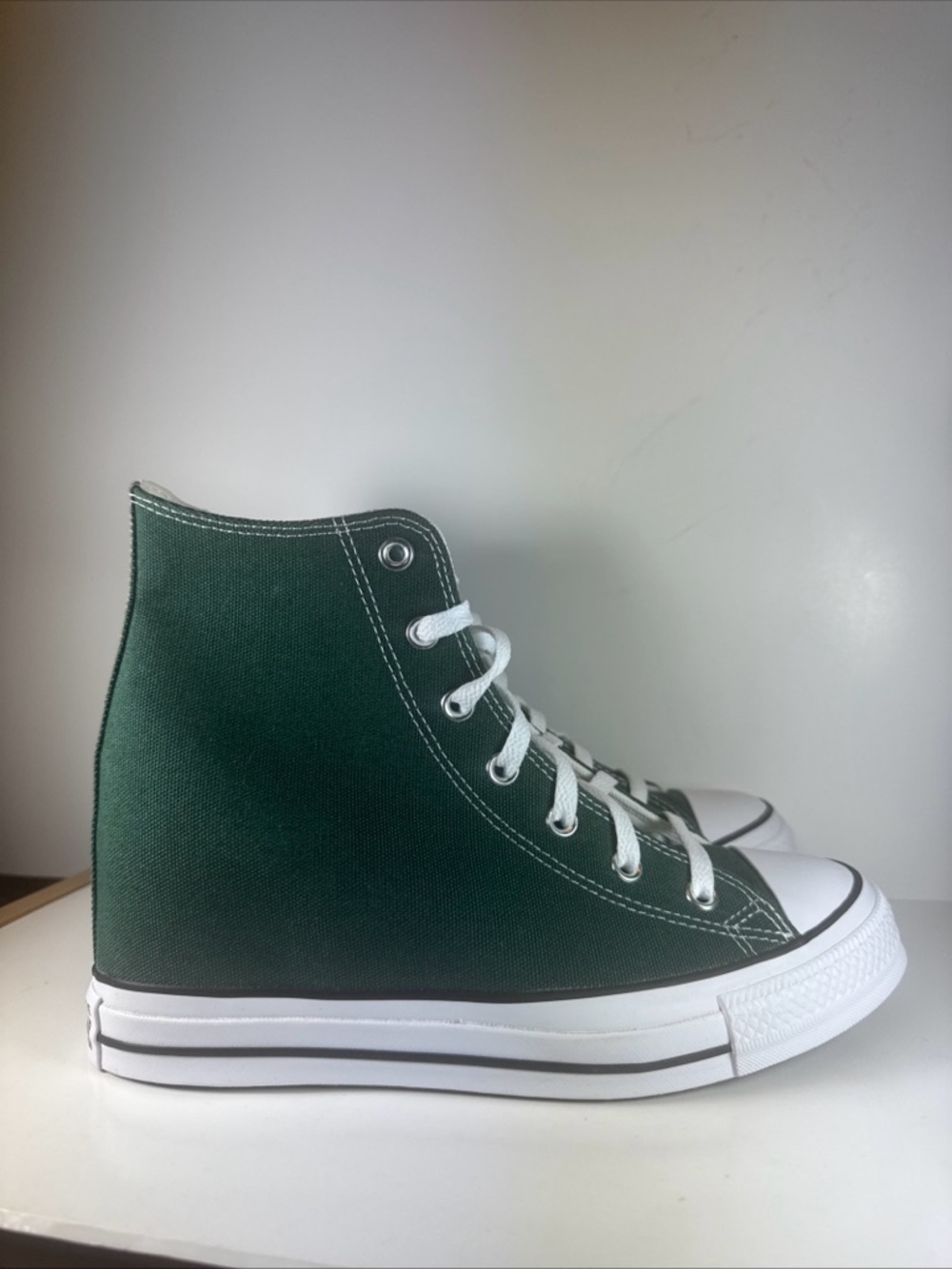 Converse Chuck Taylor All Star Dark Green White Size 10 Women’s Wedge Sneakers